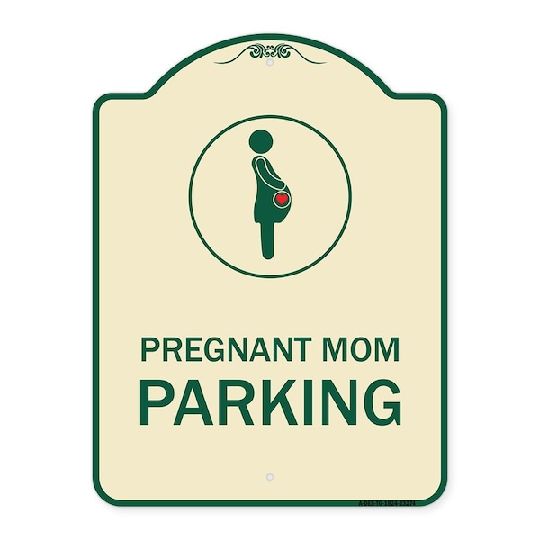 Signmission Pregnant Mom Parking With Graphic Heavy-Gauge Aluminum Architectural Sign, 24" x 18", TG-1824-23274 A-DES-TG-1824-23274 - main